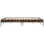 vidaXL Estructura cama madera ingeniería metal roble ahumado 140x190cm vidaXL Estructura cama madera ingeniería metal roble ahumado 140x190cm