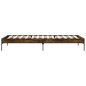 vidaXL Estructura cama madera ingeniería metal roble ahumado 90x200 cm vidaXL Estructura cama madera ingeniería metal roble ahumado 90x200 cm