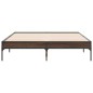 vidaXL Estructura cama madera ingeniería metal marrón roble 120x190 cm vidaXL Estructura cama madera ingeniería metal marrón roble 120x190 cm