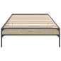 vidaXL Estructura cama madera ingeniería metal roble Sonoma 90x190 cm vidaXL Estructura cama madera ingeniería metal roble Sonoma 90x190 cm
