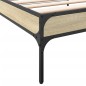 vidaXL Estructura cama madera ingeniería metal roble Sonoma 90x190 cm vidaXL Estructura cama madera ingeniería metal roble Sonoma 90x190 cm