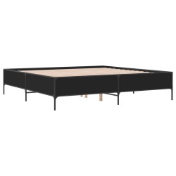 vidaXL Estructura de cama madera de ingeniería y metal negro 200x200cm