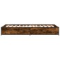 vidaXL Estructura cama madera ingeniería metal roble humo 100x200 cm vidaXL Estructura cama madera ingeniería metal roble humo 100x200 cm