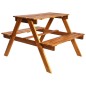 vidaXL Mesa de pícnic infantil y sombrilla acacia maciza 79x90x60 cm 