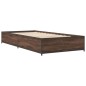 vidaXL Estructura cama madera ingeniería metal marrón roble 90x190 cm vidaXL Estructura cama madera ingeniería metal marrón roble 90x190 cm
