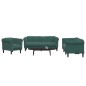 vidaXL Juego de sofás 3 piezas terciopelo verde oscuro vidaXL Juego de sofás 3 piezas terciopelo verde oscuro