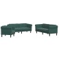 vidaXL Juego de sofás 3 piezas terciopelo verde oscuro vidaXL Juego de sofás 3 piezas terciopelo verde oscuro