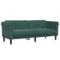 vidaXL Juego de sofás 3 piezas terciopelo verde oscuro vidaXL Juego de sofás 3 piezas terciopelo verde oscuro