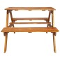 vidaXL Mesa de pícnic infantil y sombrilla acacia maciza 79x90x60 cm 