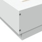 vidaXL Estructura cama y luces LED madera ingeniería blanca 200x200 cm