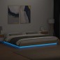 vidaXL Estructura de cama con luces LED madera roble Sonoma 200x200 cm