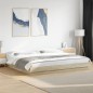 vidaXL Estructura de cama con luces LED madera roble Sonoma 200x200 cm