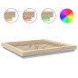 vidaXL Estructura de cama con luces LED madera roble Sonoma 200x200 cm