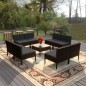 vidaXL Set de muebles de jardín 9 pzas cojines ratán sintético negro vidaXL Set de muebles de jardín 9 pzas cojines ratán sintético negro