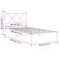 vidaXL Estructura de cama con cabecero metal negro 90x190 cm vidaXL Estructura de cama con cabecero metal negro 90x190 cm