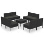 vidaXL Set de muebles de jardín 9 pzas cojines ratán sintético negro vidaXL Set de muebles de jardín 9 pzas cojines ratán sintético negro