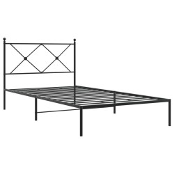 vidaXL Estructura de cama con cabecero metal negro 100x190 cm