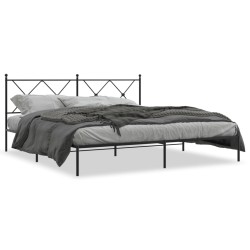 vidaXL Estructura de cama con cabecero metal negro 183x213 cm