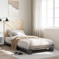 vidaXL Estructura de cama con cabecero madera de pino gris 90x200 cm vidaXL Estructura de cama con cabecero madera de pino gris 90x200 cm