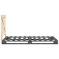 vidaXL Estructura de cama con cabecero madera de pino gris 90x200 cm vidaXL Estructura de cama con cabecero madera de pino gris 90x200 cm