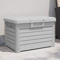 vidaXL Baúl para cojines polipropileno gris 73x50,5x46,5 cm