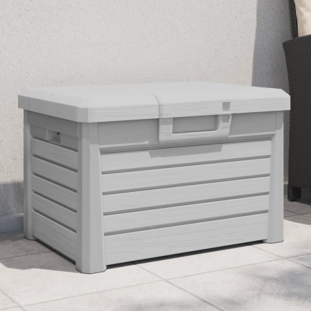 vidaXL Baúl para cojines polipropileno gris 73x50,5x46,5 cm