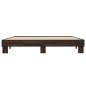 vidaXL Estructura cama madera ingeniería metal marrón roble 200x200 cm vidaXL Estructura cama madera ingeniería metal marrón roble 200x200 cm