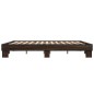 vidaXL Estructura cama madera ingeniería metal marrón roble 200x200 cm vidaXL Estructura cama madera ingeniería metal marrón roble 200x200 cm