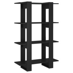 vidaXL Estantería de libros/divisor de espacios negro 80x30x123,5 cm
