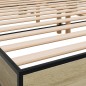 vidaXL Estructura cama madera ingeniería metal roble Sonoma 160x200 cm