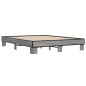 vidaXL Estructura cama madera ingeniería metal gris Sonoma 150x200 cm