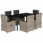 vidaXL Set comedor jardín 7 pzas y cojines ratán sintético gris claro vidaXL Set comedor jardín 7 pzas y cojines ratán sintético gris claro
