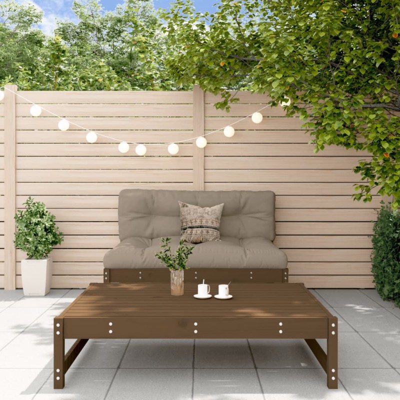 vidaXL Juego de muebles jardín 2 pzas madera maciza pino marrón miel vidaXL Juego de muebles jardín 2 pzas madera maciza pino marrón miel