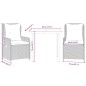 vidaXL Set comedor de jardín 3 piezas con cojines ratán sintético gris