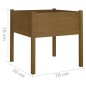 vidaXL Jardinera de madera maciza de pino marrón miel 70x70x70 cm vidaXL Jardinera de madera maciza de pino marrón miel 70x70x70 cm