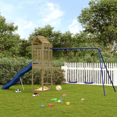 vidaXL Parque infantil de exterior madera de pino impregnada