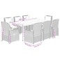 vidaXL Set comedor de jardín 9 pzas con cojines ratán sintético beige vidaXL Set comedor de jardín 9 pzas con cojines ratán sintético beige