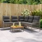 vidaXL Set de sofás de jardín con cojines 2 pzas ratán sintético gris vidaXL Set de sofás de jardín con cojines 2 pzas ratán sintético gris
