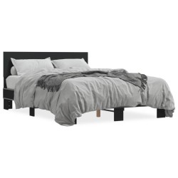 vidaXL Estructura de cama madera de ingeniería y metal negro 140x200cm