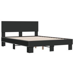 vidaXL Estructura de cama madera de ingeniería y metal negro 140x200cm