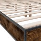 vidaXL Estructura cama madera ingeniería metal roble ahumado 140x190cm