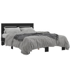 vidaXL Estructura de cama madera de ingeniería y metal negro 140x190cm
