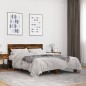 vidaXL Estructura cama madera ingeniería metal roble ahumado 120x190cm