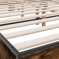 vidaXL Estructura cama madera ingeniería metal roble ahumado 160x200cm
