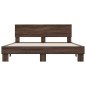 vidaXL Estructura cama madera ingeniería metal marrón roble 160x200 cm vidaXL Estructura cama madera ingeniería metal marrón roble 160x200 cm