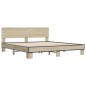 vidaXL Estructura cama madera ingeniería metal roble Sonoma 200x200 cm vidaXL Estructura cama madera ingeniería metal roble Sonoma 200x200 cm
