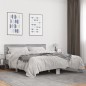vidaXL Estructura cama madera ingeniería metal gris Sonoma 150x200 cm vidaXL Estructura cama madera ingeniería metal gris Sonoma 150x200 cm