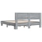 vidaXL Estructura cama madera ingeniería metal gris Sonoma 150x200 cm vidaXL Estructura cama madera ingeniería metal gris Sonoma 150x200 cm