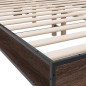 vidaXL Estructura cama madera ingeniería metal marrón roble 140x190 cm