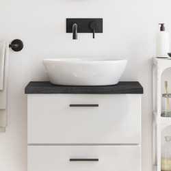 vidaXL Encimera baño madera maciza tratada gris oscuro 60x30x(2-4) cm